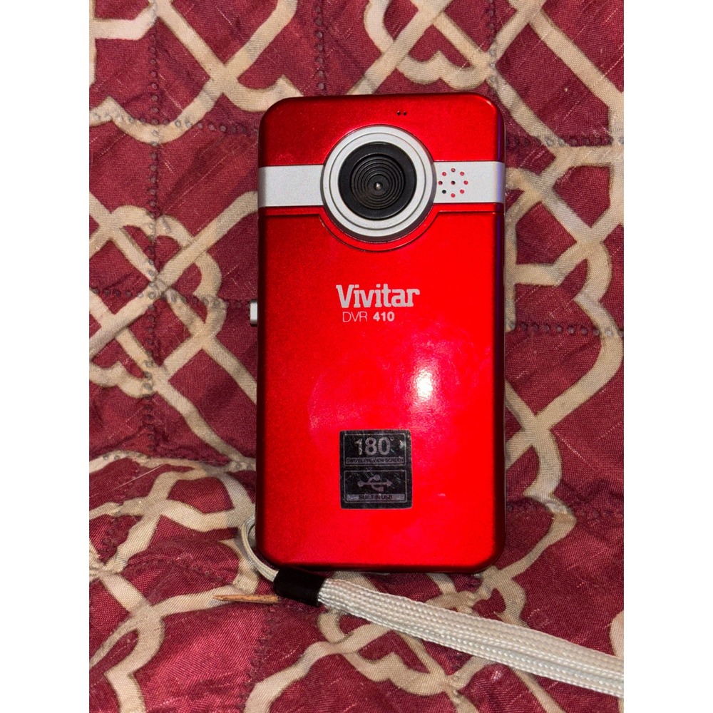 Vivitar DVR 410 Digital Video Recorder Red Metallic Y2K Retro Pocket Camcorder